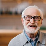 male assisted living resident posing for portrait