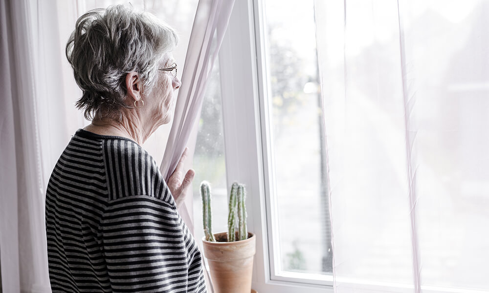 a lonely elderly woman